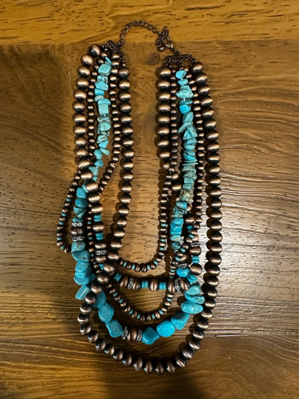 Multi-Strand Turquoise Bead Necklace - Women Jewelry